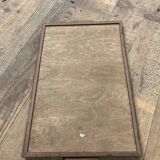 Rectangular art deco wood and glass tray