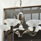 Opalescent chandelier in chrome metal