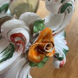 Pair of white earthenware candlesticks