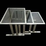 tables gigognes en acier brossé 1970
