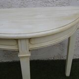 Console demi-lune tripode  bois peint massif tripode excellent etat