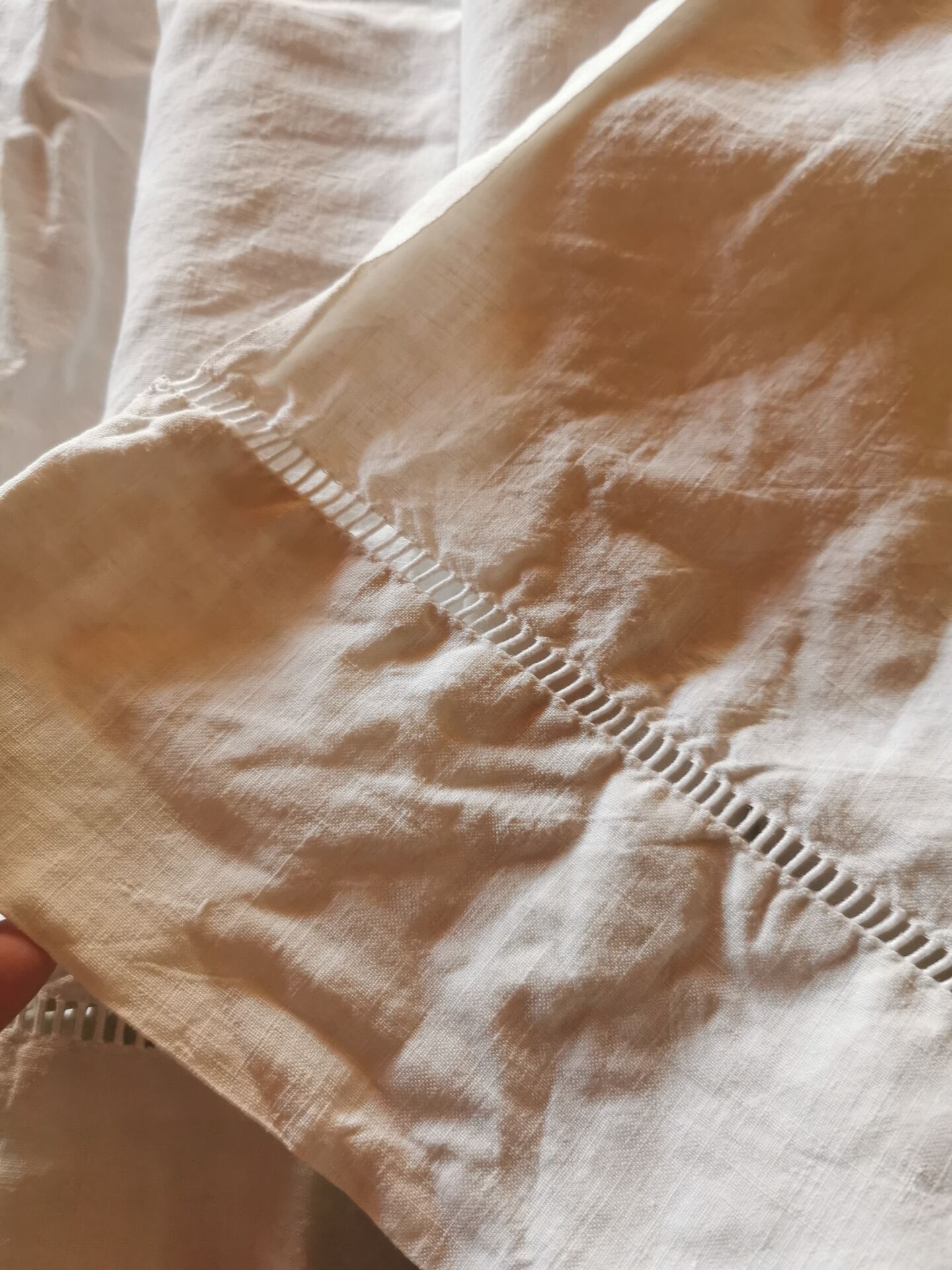 Antique linen drape monogrammed 3.10x2.20 m