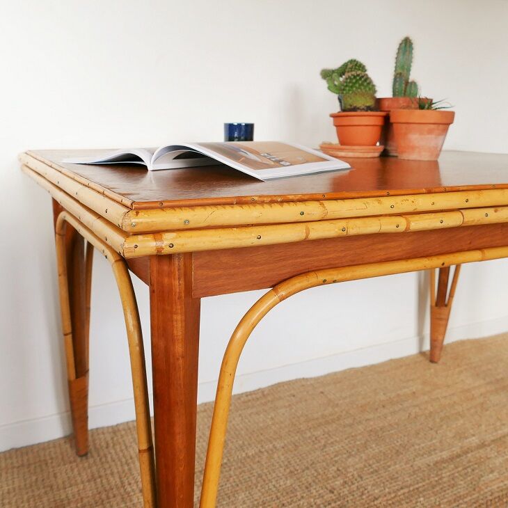 Rattan extension table