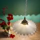 Vintage white opaline lace pendant light (OP12)