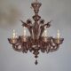 Venetian chandelier in Murano glass in amethyst colour, 8 light arms, 20th century