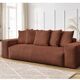 Terracotta corduroy straight sofa