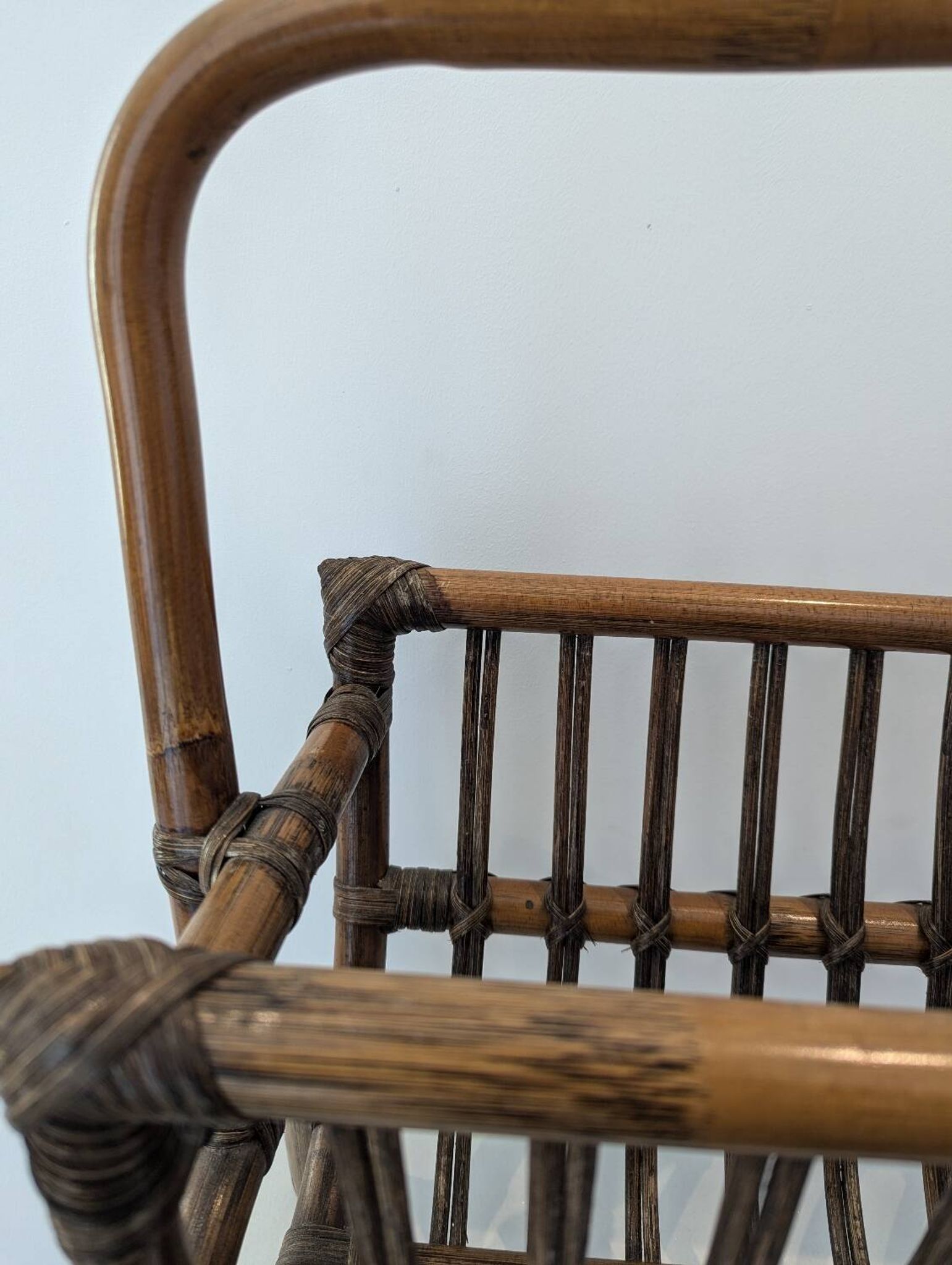 Vintage rattan magazine rack