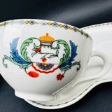 Set of 4 Paris porcelain breakfast cups, Pavot model