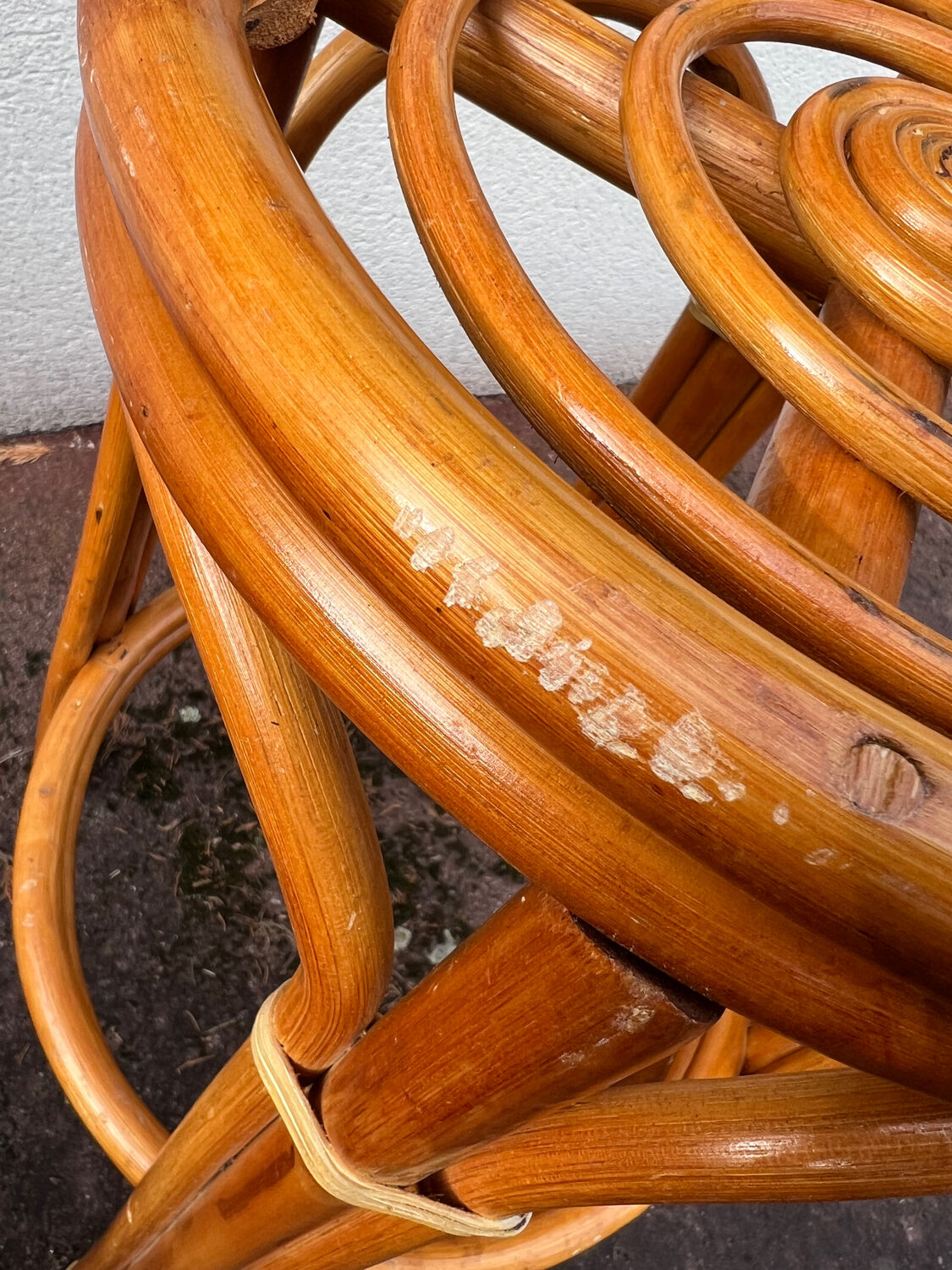 3 vintage rattan stools from the 70s