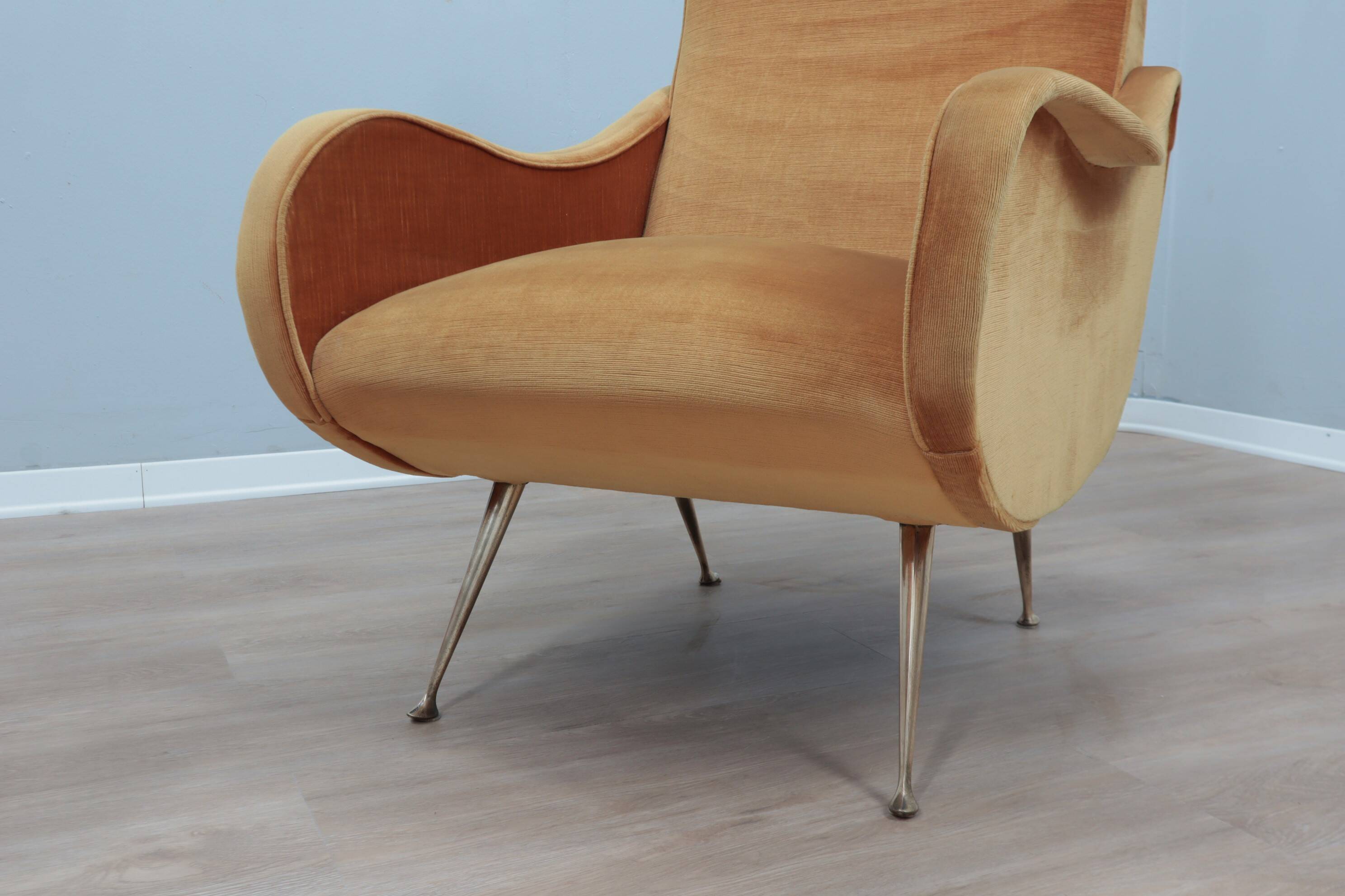 Fauteuils en velours style Lady du milieu du siècle des années 1960