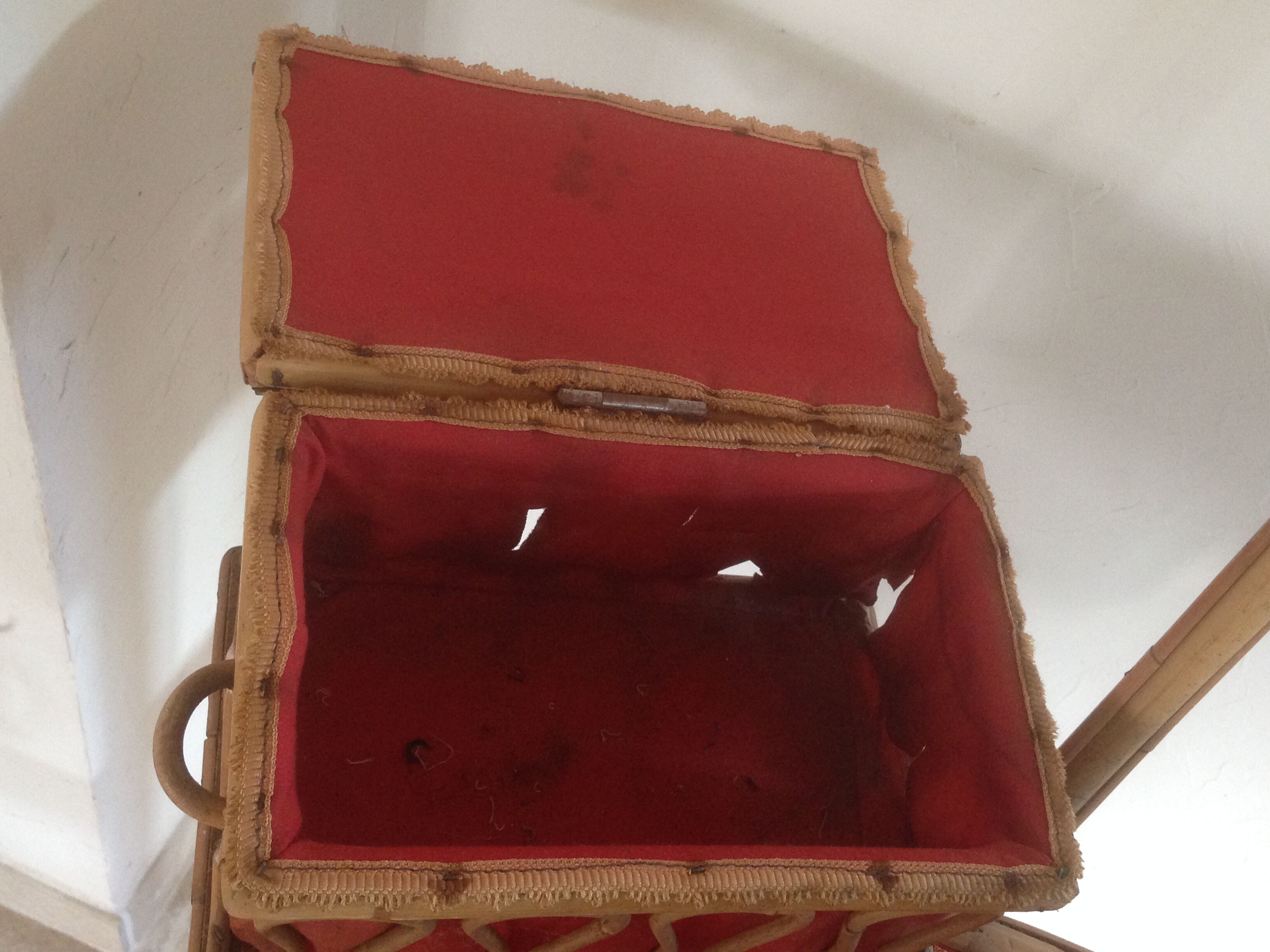 Worker in drawers, caning and bamboo