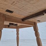 1970s, Danish foldable side table, solid oak wood, original condition.