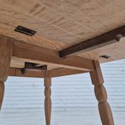 1970s, Danish foldable side table, solid oak wood, original condition.