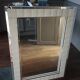 Large vintage tufted velvet mirror