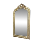 Grand miroir de cheminée vintage français cadre en bois baroque