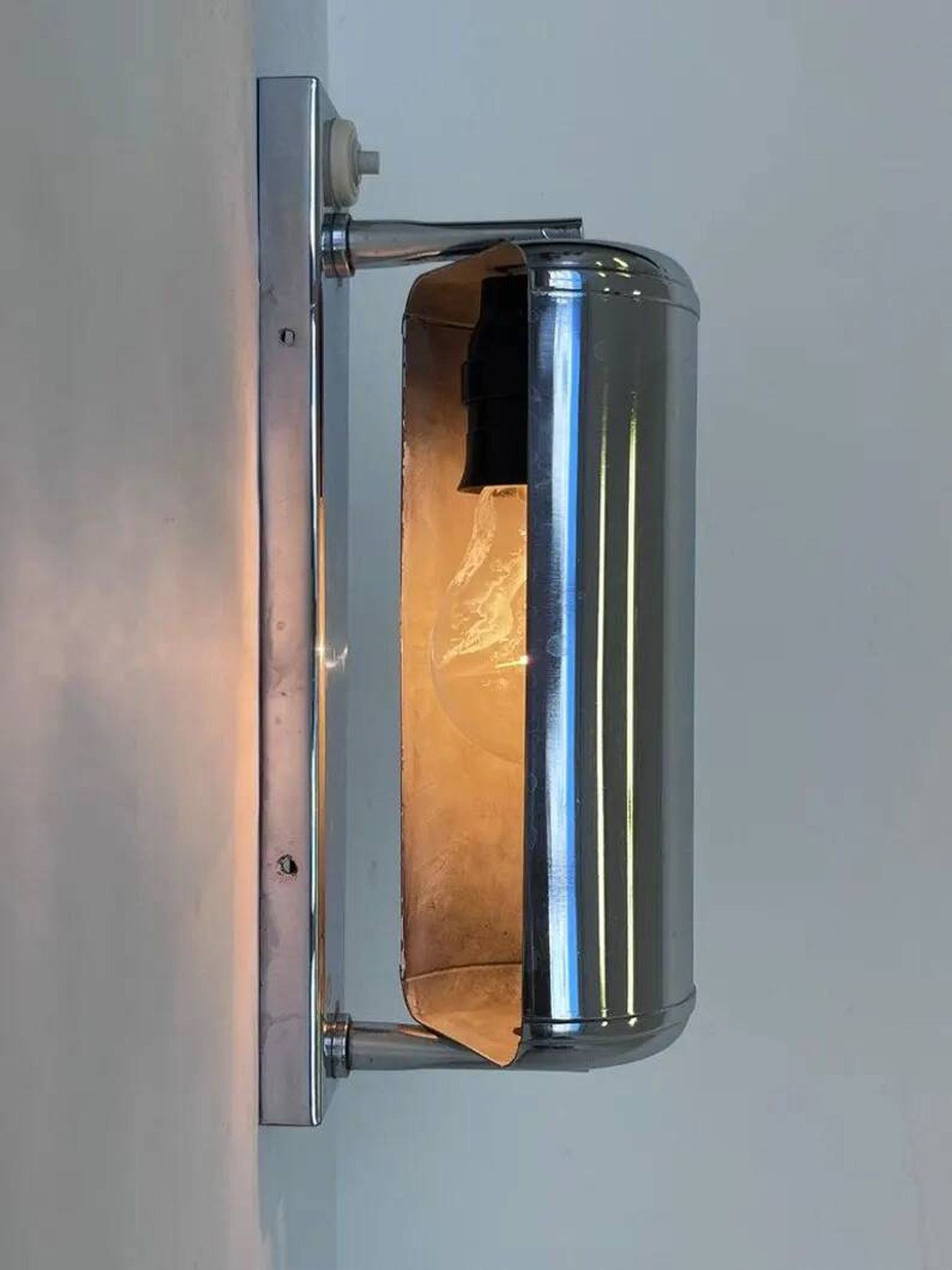 Bauhaus adjustable Chrome Wall Lamp, 1930s - Czechoslovakia