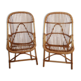 Paire de fauteuils en rotin
