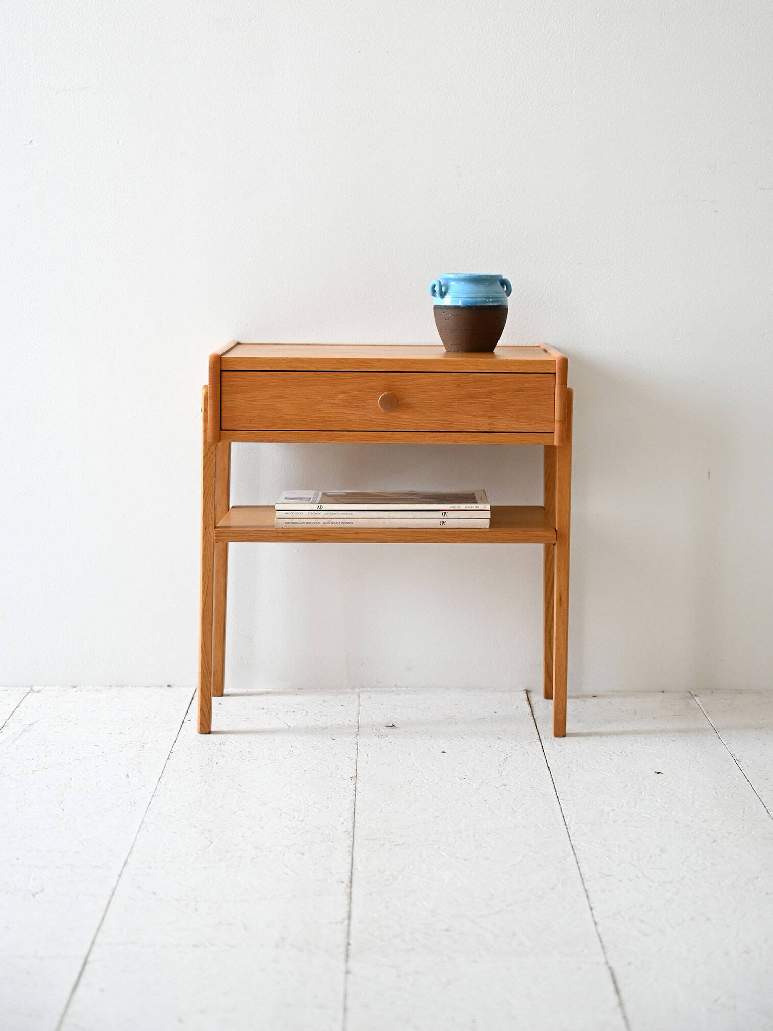 Vintage Scandinavian Oak Bedside Table, 1950s/60s