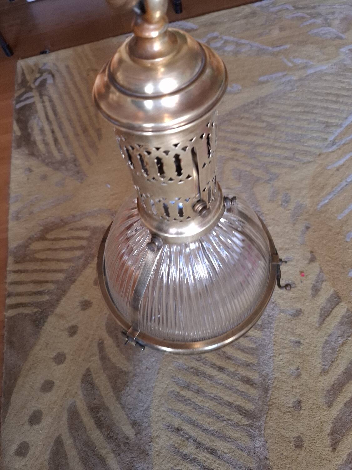 Chandelier, 1920s Holophane pendant light