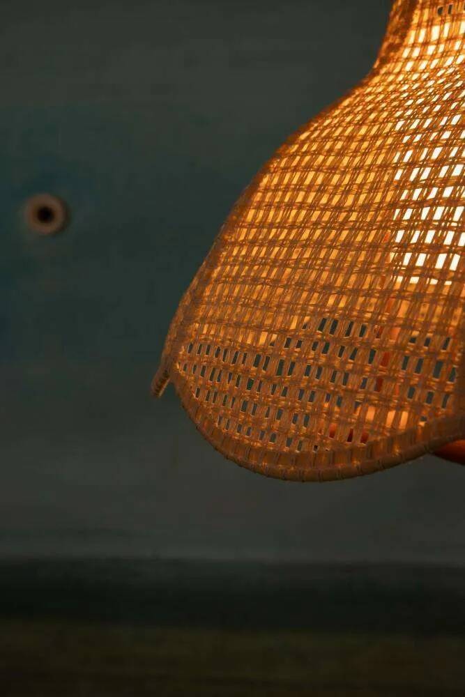 Swedish suspended lamp in bohemian strap.