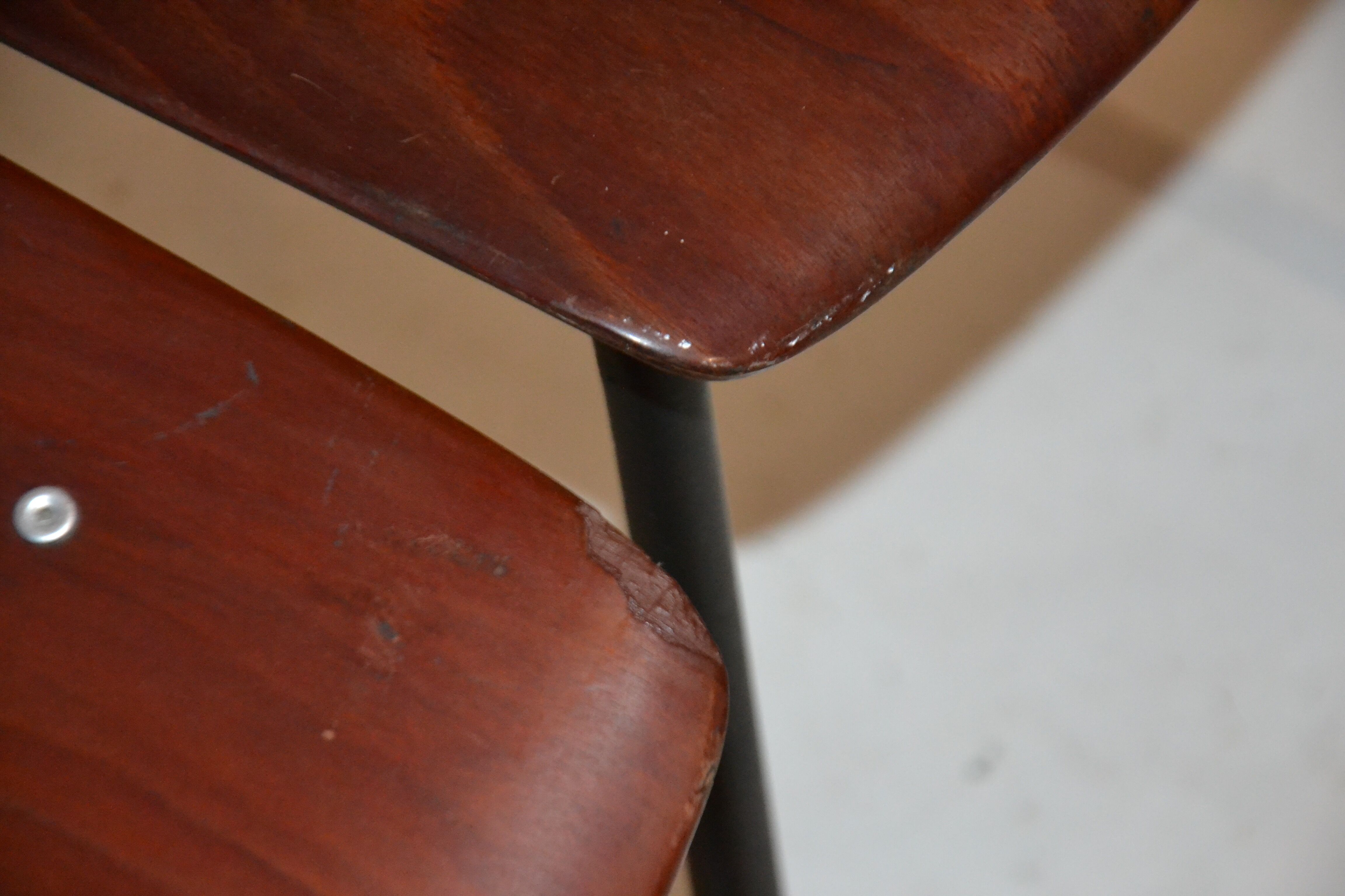 Pair of pagholz stacking chairs