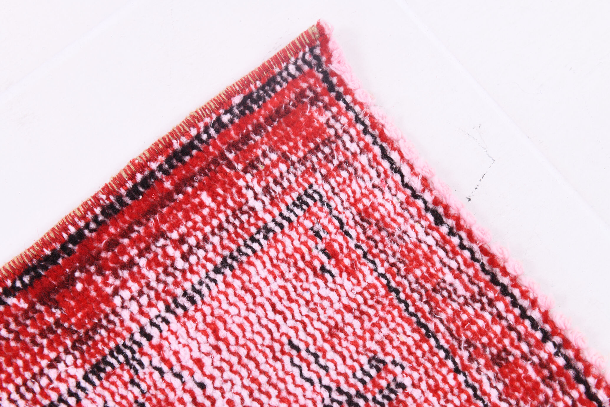 Distressed red carpet 241x165cm