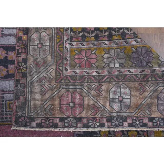 Vintage Turkish Oushak Handmade Wool Cotton Pink Area Rug 125x242