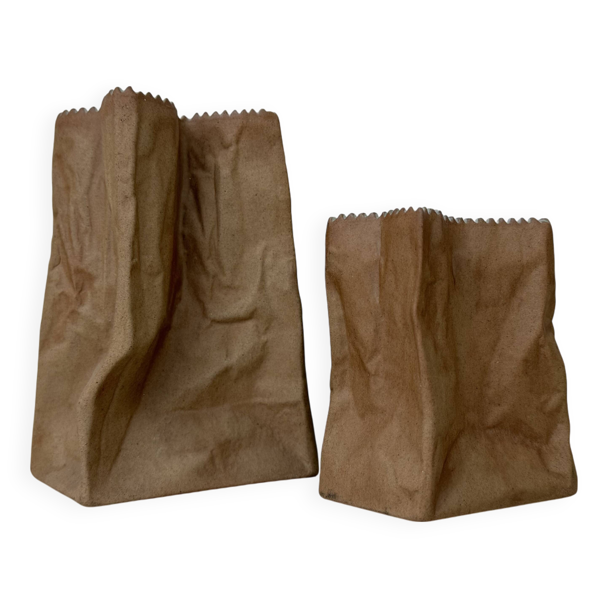 Set of 2 Rosenthal Paper bag vase by Tapio Wirkkala , 1970’s
