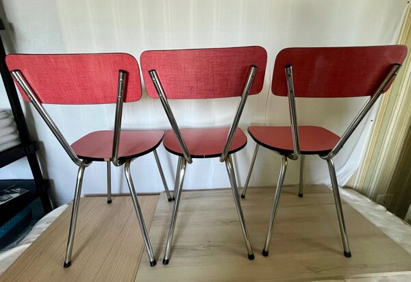 Lot de 3 chaises vintage 60/70, en formica
