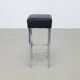 4x Chrome and Leather Bar Stools, 1980s