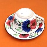 Tasse / Soucoupe à Déjeuner Faïence à décor floral