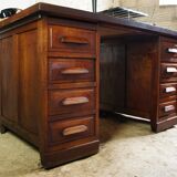Administration desk open double face oak