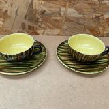 Paire ancienne tasse st clement safari céramique jaune vintage