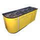 Vintage yellow sideboard, and black marble top.