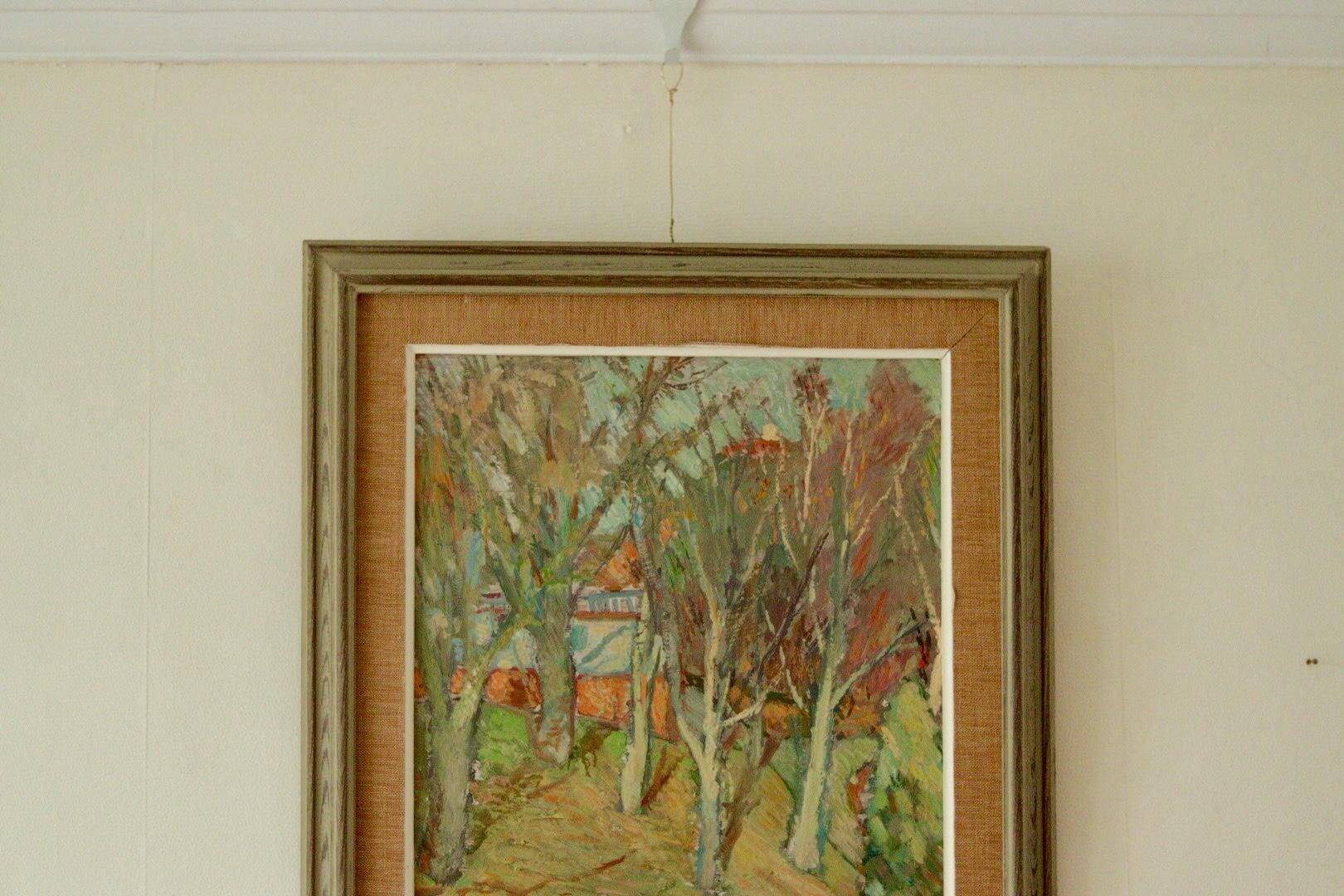 Huile sur panneau suédoise originale – « Paysage d'automne »