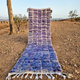 Lilac blue Moroccan Berber corridor carpet