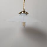Suspension vintage en opaline blanche