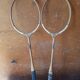 Pair old badminton racket Lily wood
