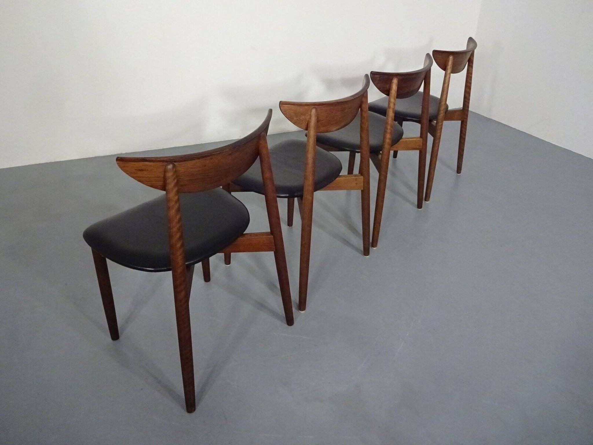 Rosewood dining chairs by Harry Østergaard for Randers Møbelfabrik, Denmark, 1960s, set of 4.