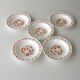 Lot 5 arcopal hollow plates -decorated with orange flowers