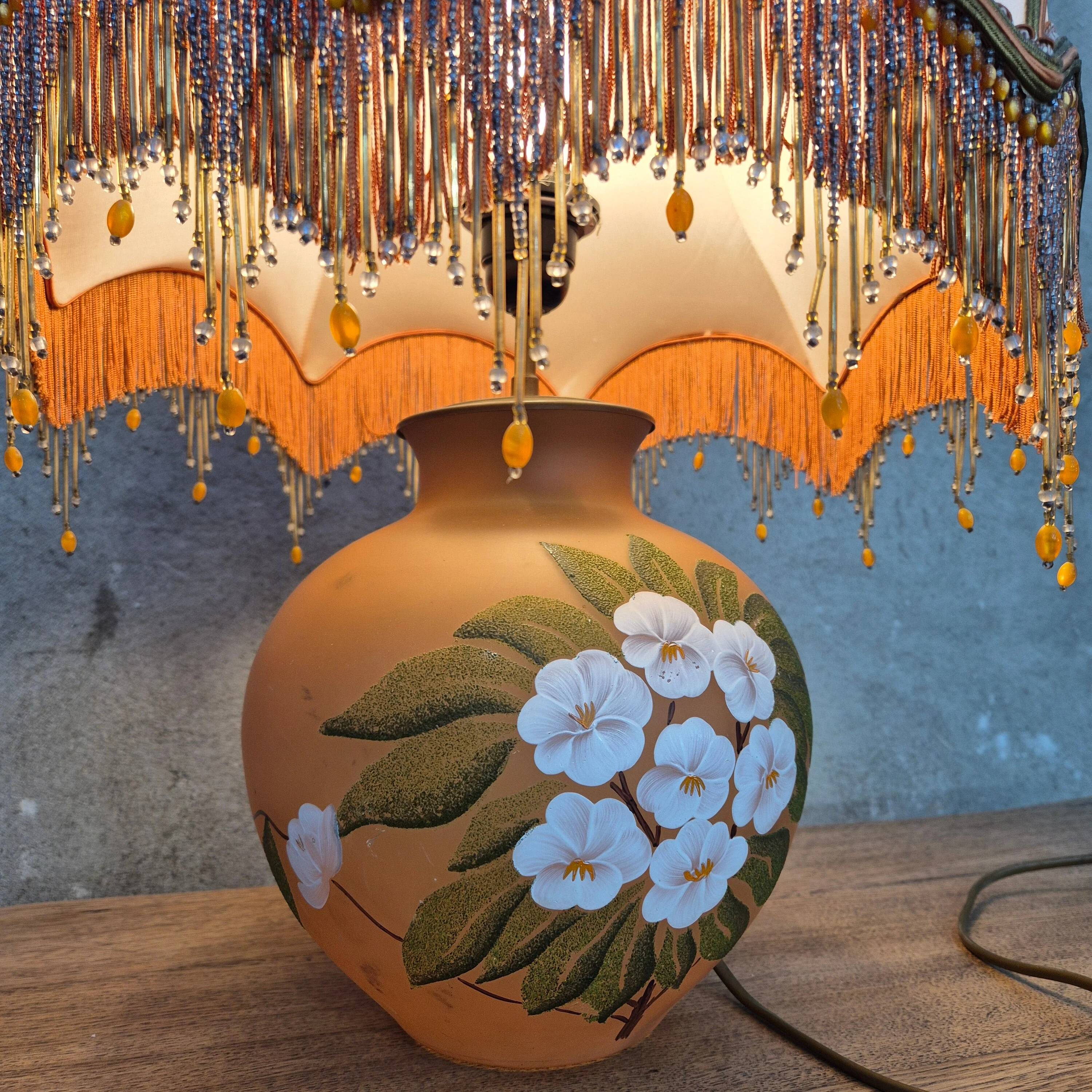 Bohemian glass table lamp