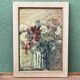 Oil on panel, still life, bouquet of flowers