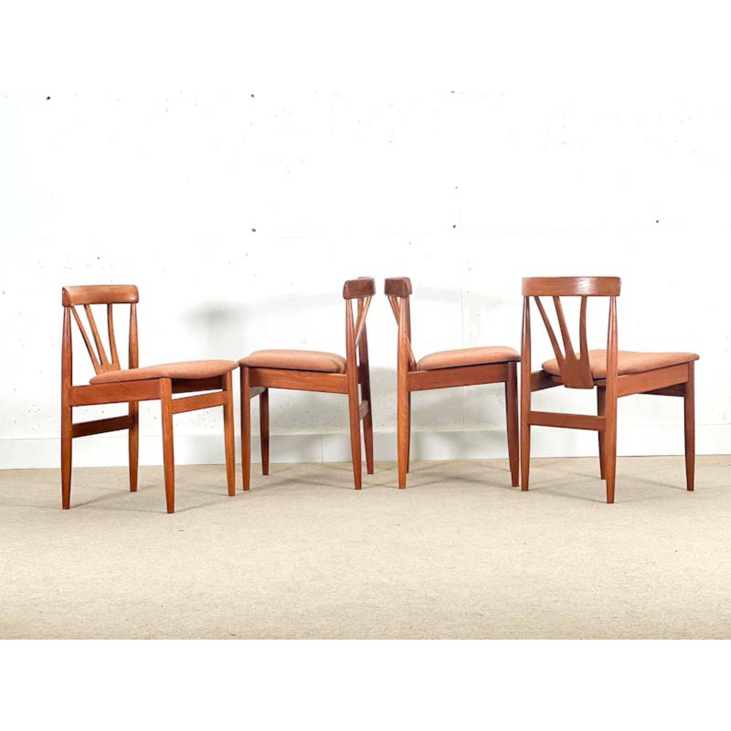 Set of 4 Danish Teak Hollow-Back Dining Chairs (made in the 1960s)