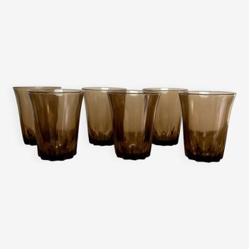 6 petits verres fumés