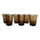 6 small smoked glasses