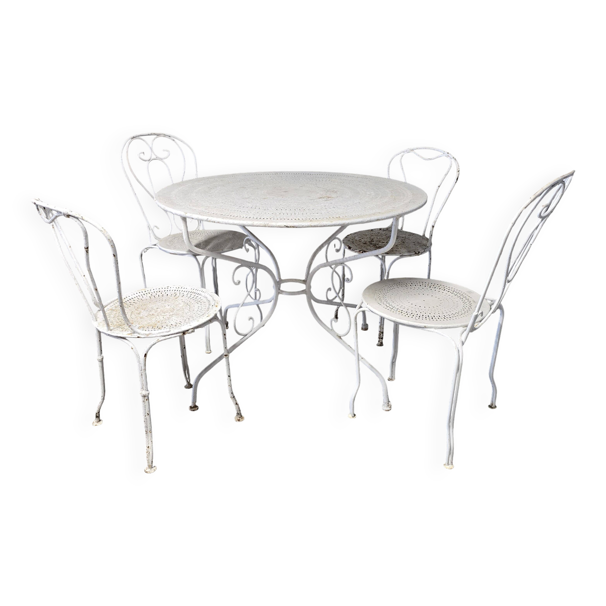 Garden set in wrought iron, early 20th century
