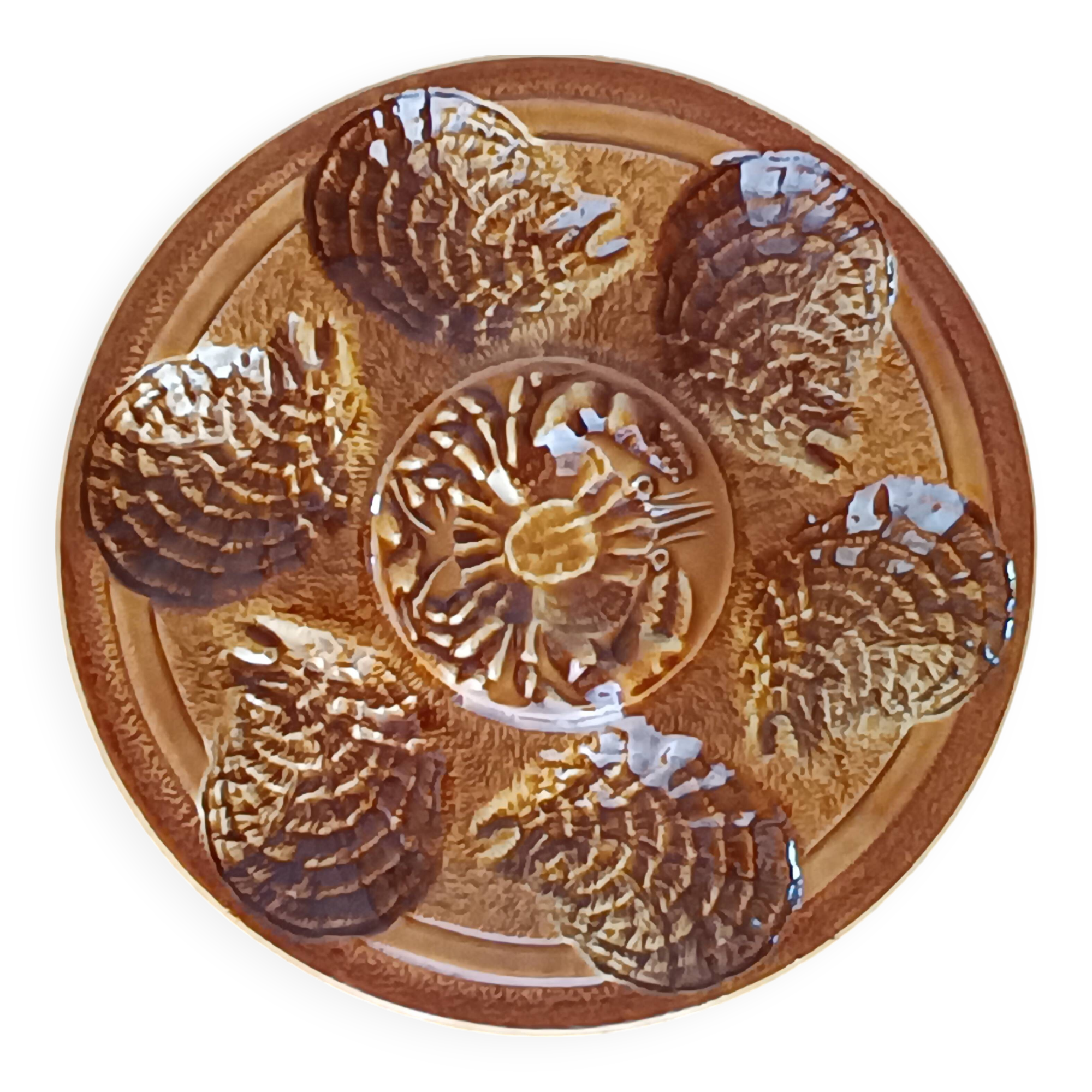 set of 12 ceramic oyster plates Atelier d'art du Reverney