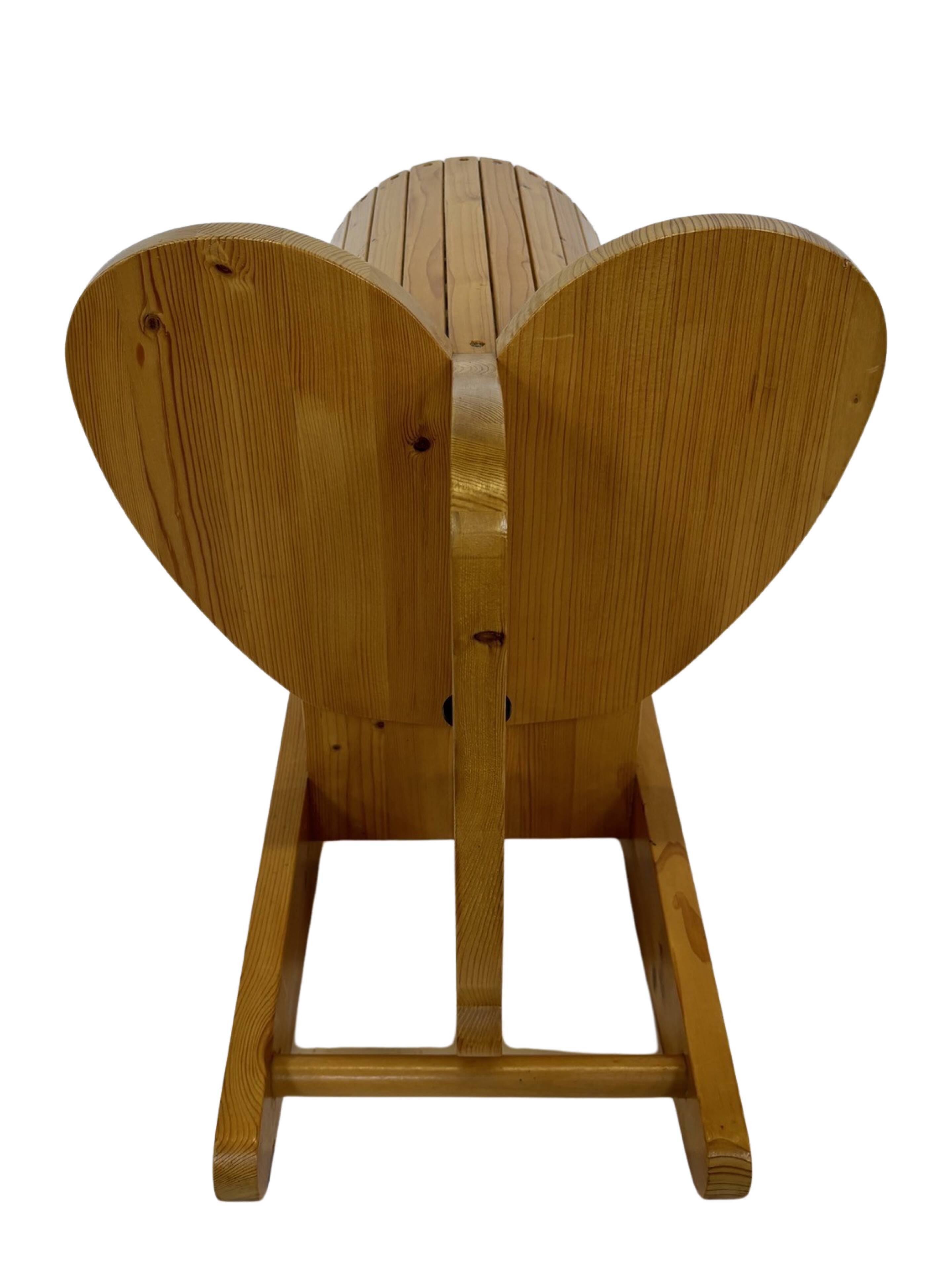 Vintage Swedish design Wooden Rocking Elephant jr  80's design