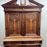 Buffet Credenza Two Bodies In Walnut Renaissance Style 19th Century