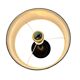 Lampe de table vintage noire avec pied en cuir